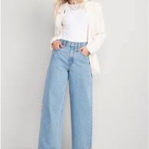 Blue Flare Wide-Leg Jeans with Vintage Appeal